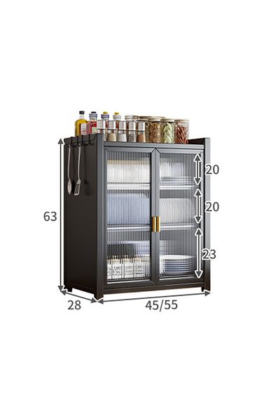 sharpdo Home Kitchen Dish Storage Cabinet With 4 Storage Hooks