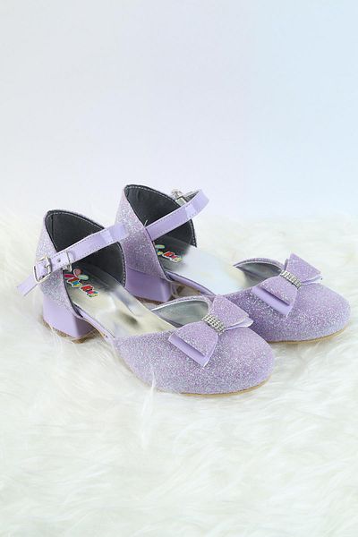 Moda Lime High Heels Girls' Shoes Wedding Shoes Girls' Evening Dress Shoes Butterfly Bow Detailed Evening Dress