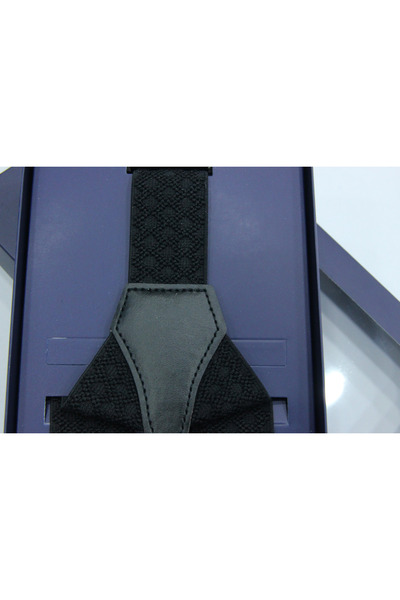 Elegante Cravatte Μαύρο Χρώμα Ανάγλυφο Μοτίβο Πολυτελές Παντελόνι Salopet