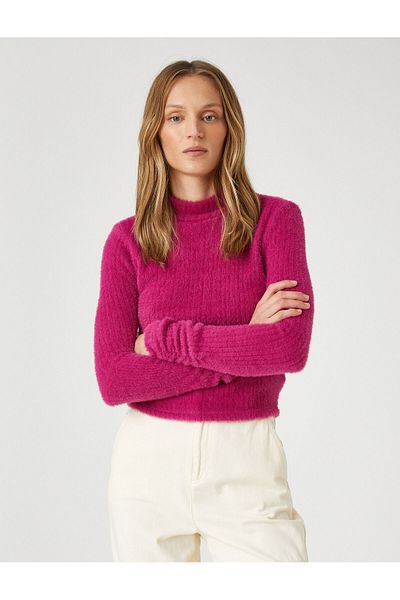 Koton Plush T-Shirt Long Sleeve Turtleneck