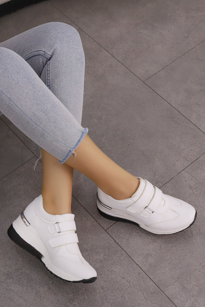 Mamito Ayakkabı Αθλητικά παπούτσια Lana Velcro-λευκή μαύρη σόλα