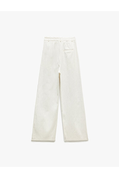 Koton Pantaloni din bumbac cu buzunare, cu dungi late