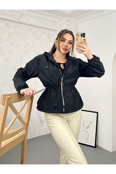 İLKCET MODA Αδιάβροχο σε στυλ Oversize με λεπτομέρεια μέσης
