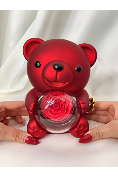 Elifsu Jewelry Dönen Ayıcık Yüzük Kolye Kutusu Kırmızı Renkli (Boş Kutudur)