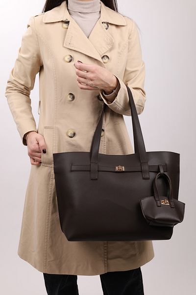 NOTHING With Chain Mini Bag - Charmandable Bitter Coffee Bag Large Size Hand and Shoulder Bag Bella