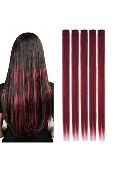 Mina Peruk Snap sintetic colorat - 5 bucăți - D40