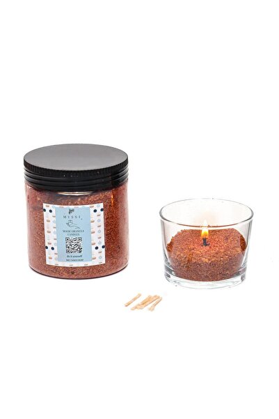 Missi Dark Amber Kokulu Taba Yaratıcı İnci Tozu Mum (30 adet fitil ile birlik...