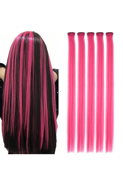 Mina Peruk 5 bucăți colorate D17 sintetice Snap Snap