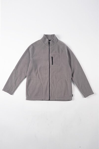 Lee Cooper Riffen Men's Mock Neck Zippered Sweatshirt Light Gray