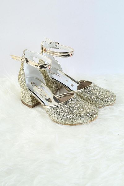 Moda Lime Girls' Shoes with Heels Wedding Shoes Girls' Evening Dress Shoes with Bow and Glitter Detail Evening Dress