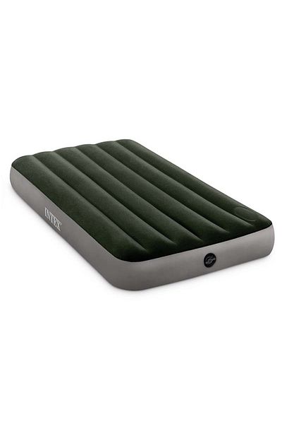 sharpdo Dura Beam Downy Airbed With Foot Bip Twin Size PVC Dark Green/Grey 191 X 99 X 25cm