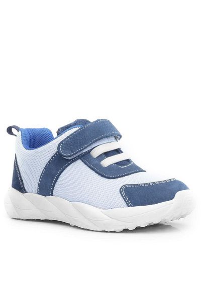 Rakerplus Barefoot Genuine Leather Cream Navy Blue Velcro Adidași pentru copii