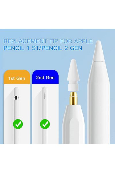 COOYA مجموعة من 6 رؤوس بديلة لقلم Apple Pencil، متوافقة مع الجيل الأول والثاني من قلم Apple Pencil