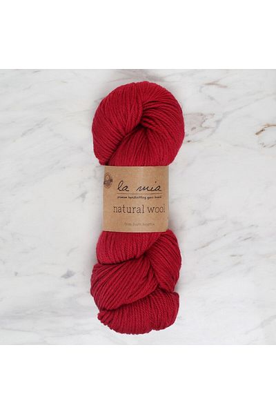 Hangora La Mia Natural Wool Dark Red Hand Knitting Lanyard - L893 - 34395