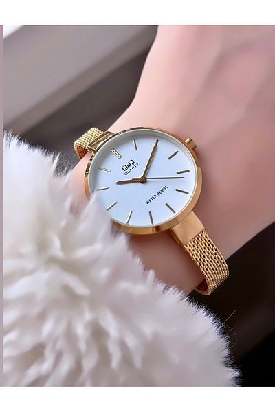 Q&Q Women's Wicker Cord Wristwatch