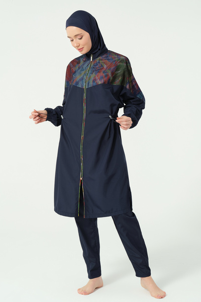 ALFASA Διχτυωτό Λεπτομερές Oversize Μακρύ Μαγιό Hijab