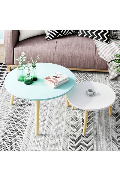 Danube Home Vito Coffee Table Set of 2  L60xW60xH42cm - White