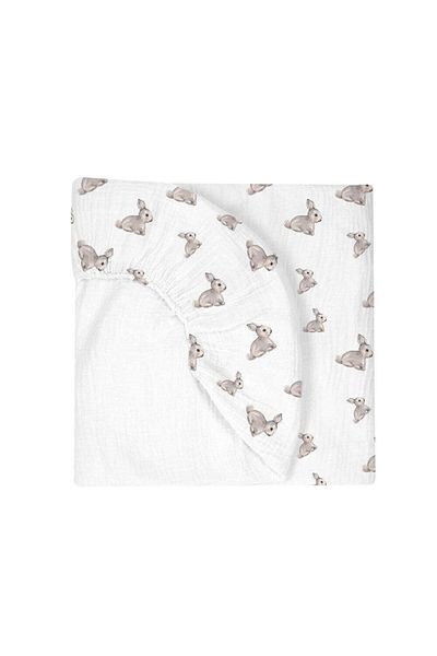 DEUX LAPINS 100% Cotton Elastic Muslin Baby Bed Sheet - Iconique Lapin