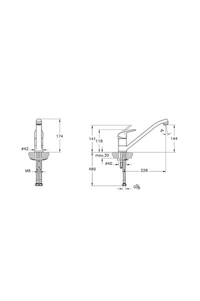 Artema Flow Round Sink Faucet (Window Front) A43429