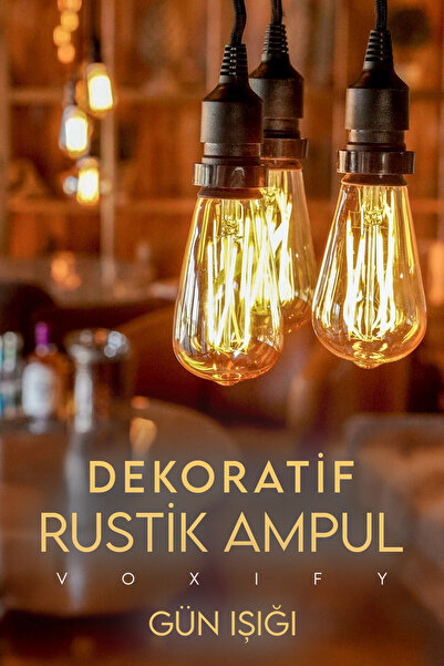 Voxify Dekoratif Retro Rustik Ampül E27 Standart Duy 220v Avize Aplik Ev Cafe Aplik Abajur Tavan Ampülü
