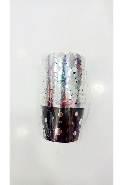 TATLI GÜNLER Silver Gilded Black 12-Piece Cake Mold Round Detailed Baked Non-Splashing 6.5X5 cm Muffin