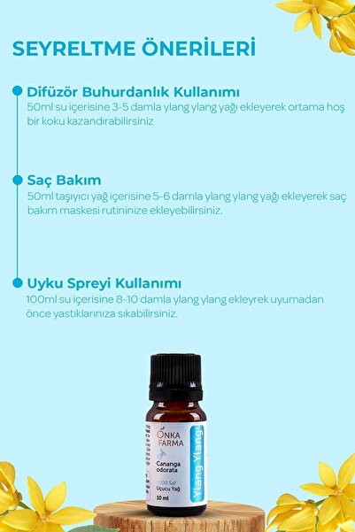 OnkaFarma Onka Farma Ylang Ylang Yağı - %100 Saf Ylang Ylang Uçucu Yağı - 10 ml