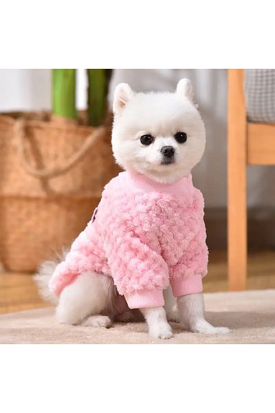 Lady Fify Cute Furry Pink Sweater for Cat Dog