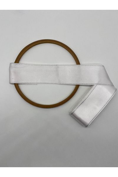 Ak Tuhafiye White-Silver Glitter Satin Ribbon 6 cm 10 Meters Jewelry Ribbon, Wide, Bundle-Decor Ribbons