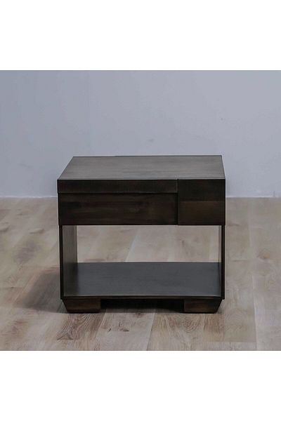 Danube Home Saga End Table  L60xW60xH50cm - Light Walnut