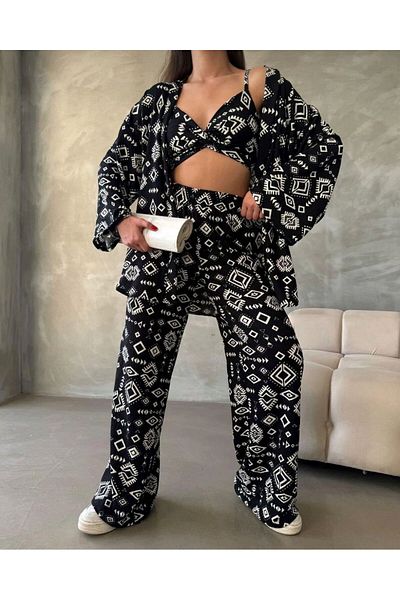 Butik Bürümcük Fabric Kimono Triple Set