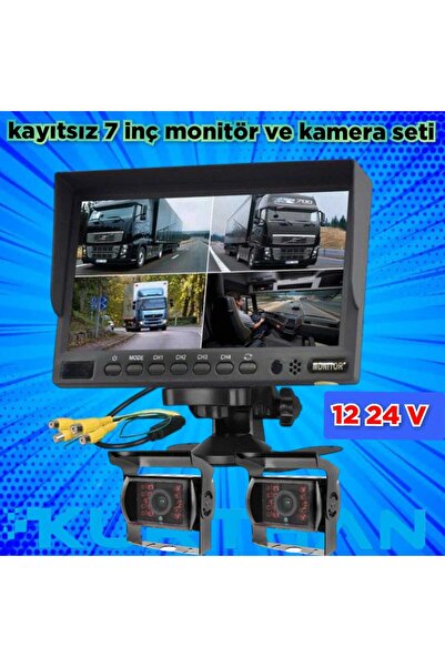 Twogo 7 İNÇ KAYITSIZ MONİTÖR VE 2 ADET METAL KASA 18 IR LEDLİ KAMERA  12-24 VOLT