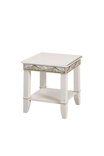 Danube Home Celestial End Table  L52.2xW52.2xH55cm - Off White / Gold