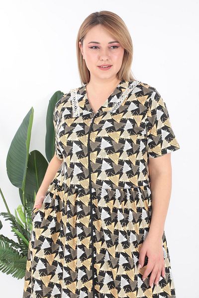 STELLETO Lace Collar Zippered Summer Tunic
