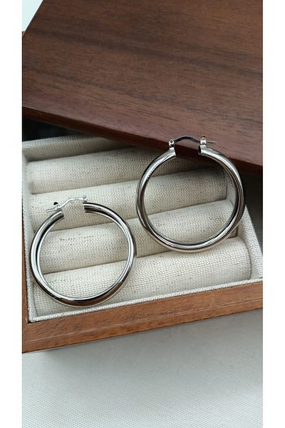 Jerie Curved Large Size Thick Hoop Earrings
