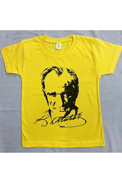 redbug kids Tricou pentru copii, unisex, galben, cu imprimeu Ataturk, cu gâtu...