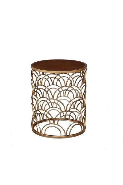 Danube Home Lorcan End Table L45xW45xH54cm - Veneer / Golden