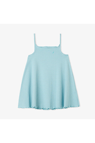 Nautica Kız Çocuk Mavi Askılı Çizgili Elbise