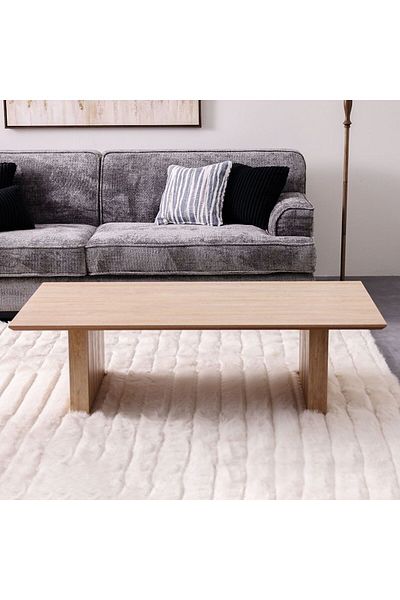Danube Home Calibra Coffee Table  L140xW70xH40cm - Whitewash/Oak