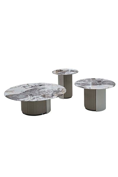 Danube Home Hesdin Round Large Coffee Table  L120xW120xH40cm - Light Grey