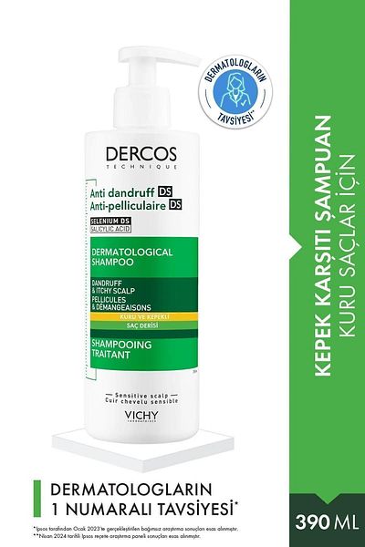 Vichy Dercos Anti Dandruff Trockenes Haar Anti-Schuppen-Shampoo 390 ml