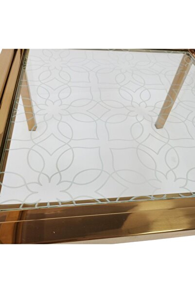 Danube Home Geneva End Table  L50xW50xH55cm - Gold/Glass