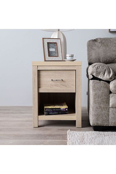 Danube Home Verano End Table  L48xW45.5xH65cm - White Oak
