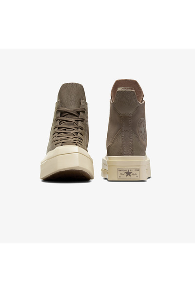 Converse Chuck 70 De Luxe Squared Unisex Haki Deri Platform Sneaker