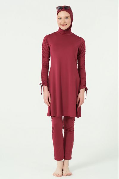 ALFASA Hijab Swimsuit with Gathered Sleeves