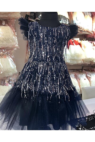 Prenses Peri Kids Kız çocuk abiye party elbise pul palet detaylı