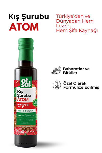 Otsa Atom Kış Şurubu Kozalak Pekmezi, Zencefil, Ekinezya ve Bitki Ekstraktları İçeren Doğal Karışım 350g