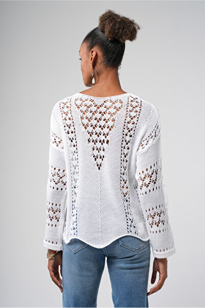 Hopoi Pulover ajurat cu vârf de fustă pentru femei