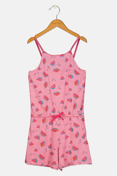 Dp Am Kids Girl Stripe Sleeveless Romper, Pink