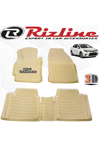 Rizline Toyota Corolla 3d Paspas Havuzlu 2013 - 2018 Arası Bej 4 Parça Set