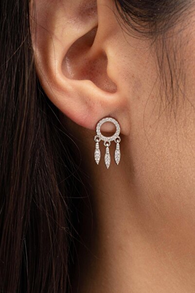 Sümer Telkari Düş Kapanı Rodyumlu Gümüş Küpe 6945